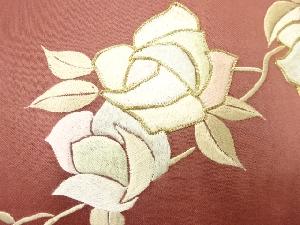 アンティーク　薔薇模様刺繍作り帯
